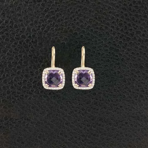 Amethyst & Diamond Earrings