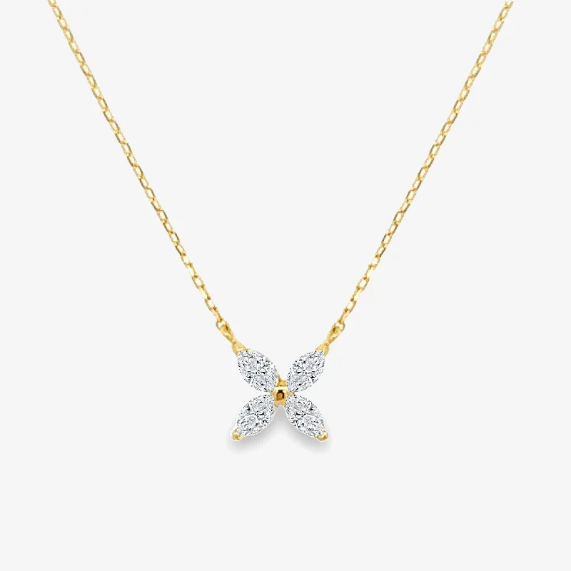 Marquise Diamond Flower Necklace