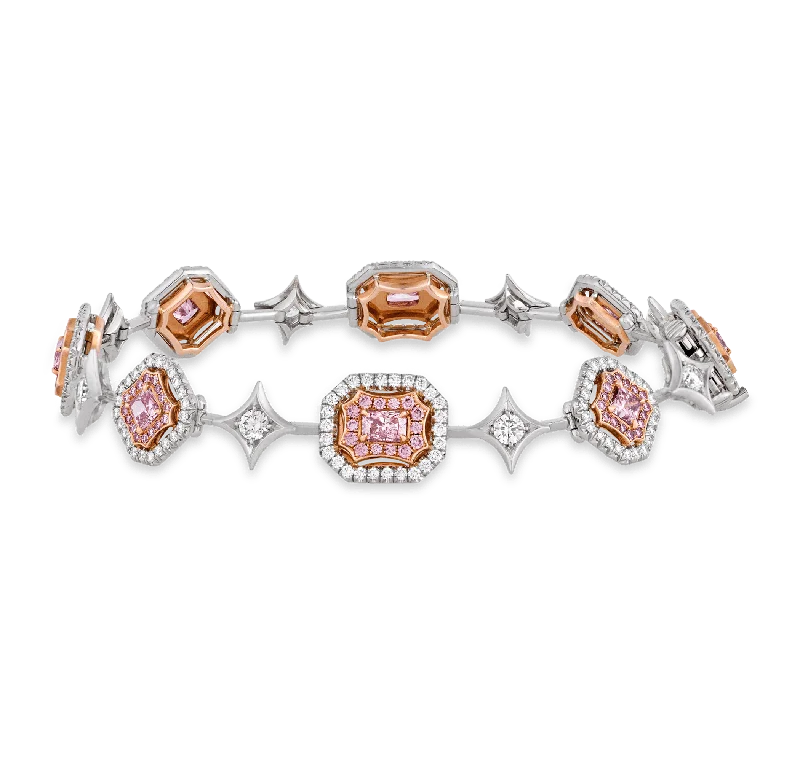 Pink and White Diamond Bracelet, 4.15 carats