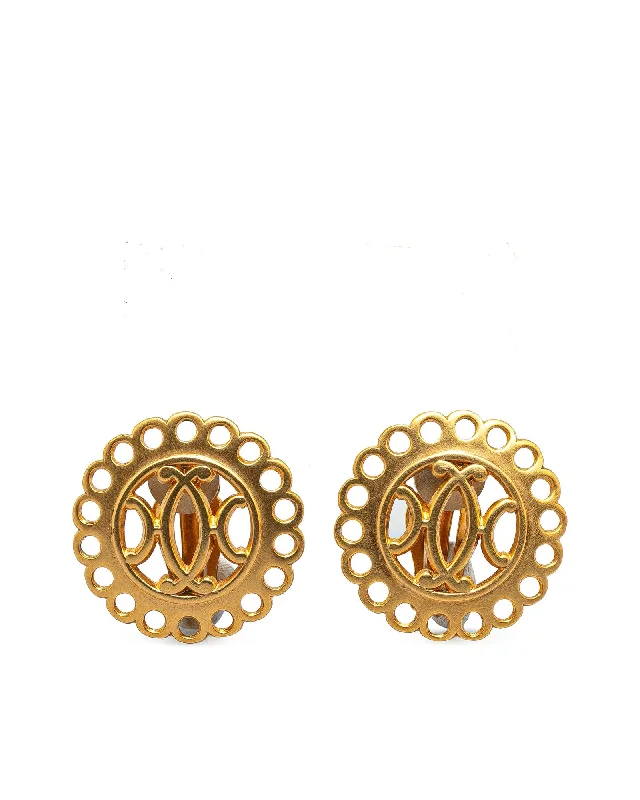 Gold Plated Clip-On Earrings with Back Closures