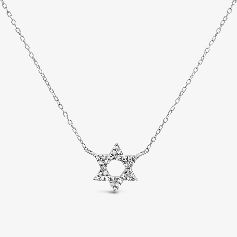 0.05CT Diamond Star of David Necklace