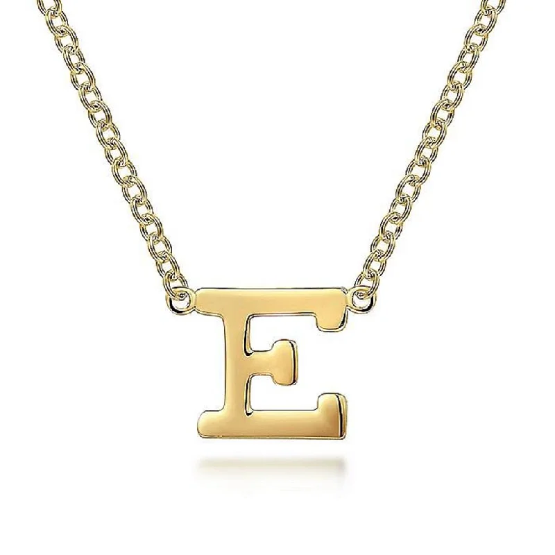 Gabriel & Co. 14k Yellow Gold E Initial Necklace