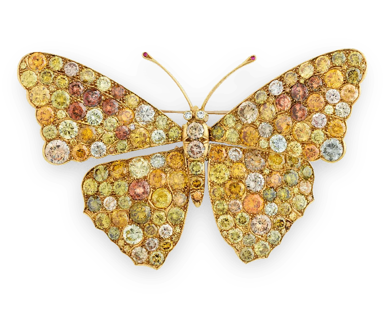 Diamond Butterfly Brooch