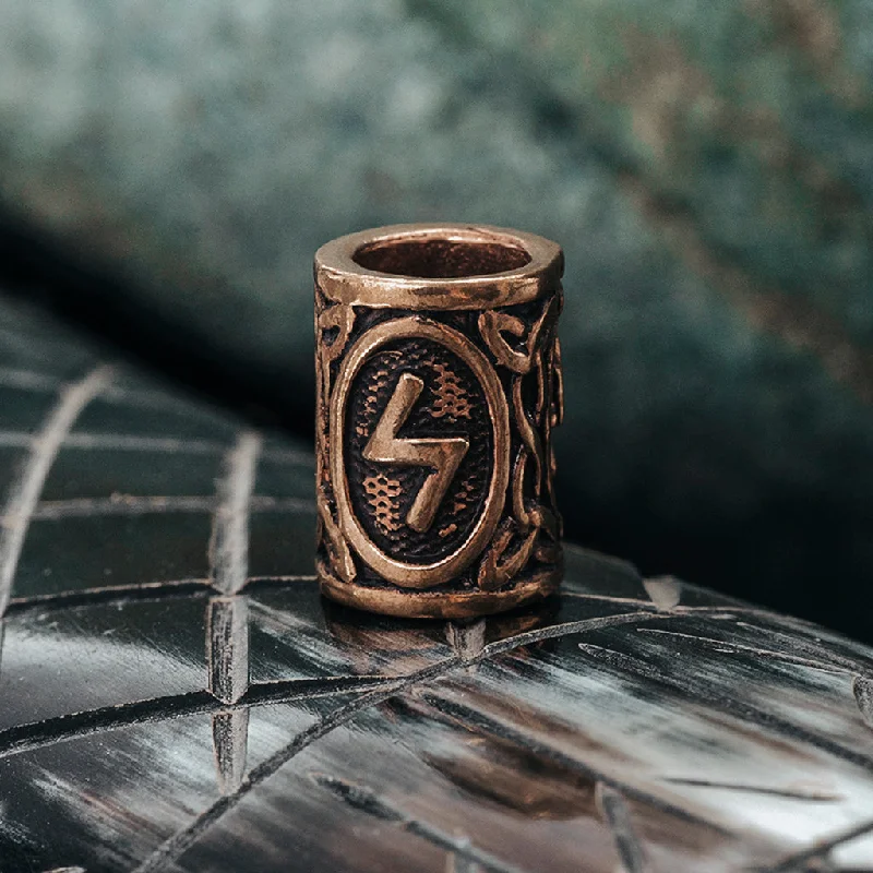 Sowilo Beard Ring, Bronze