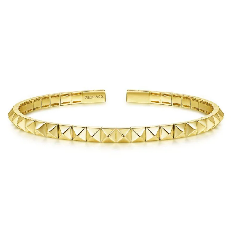 Gabriel & Co. - BG4224-65Y4JJJ - 14K Yellow Gold Pyramid Cuff Bracelet