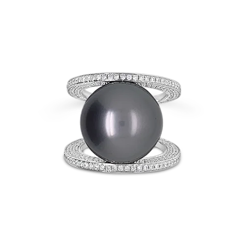 Tahitian Pearl & Diamond Ring