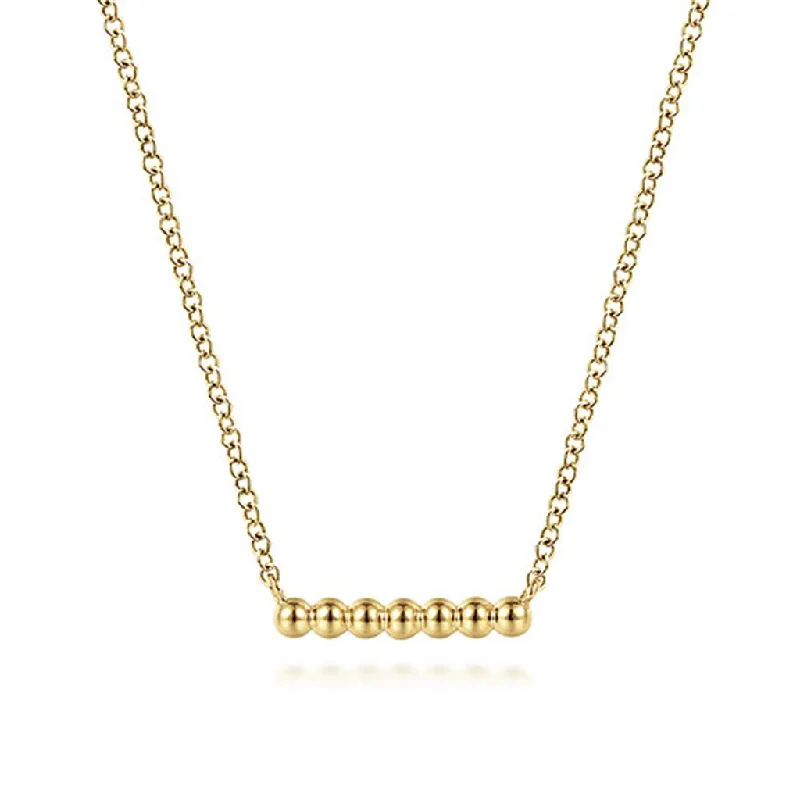 Gabriel & Co.14k Bujukan Beaded Bar Necklace