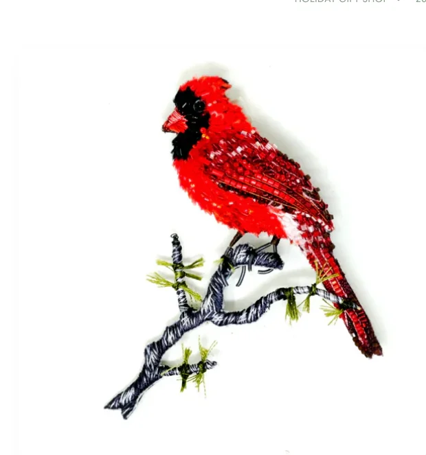 Trovelore - Perched Cardinal Brooch