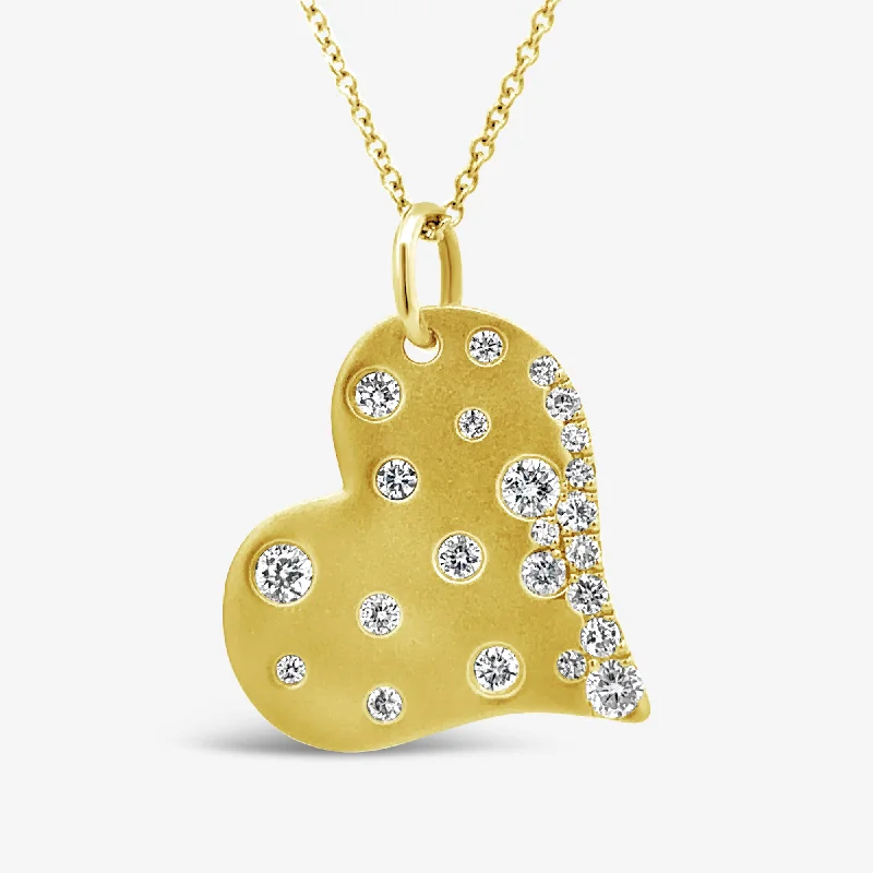 Diamond Raindrops Heart Necklace