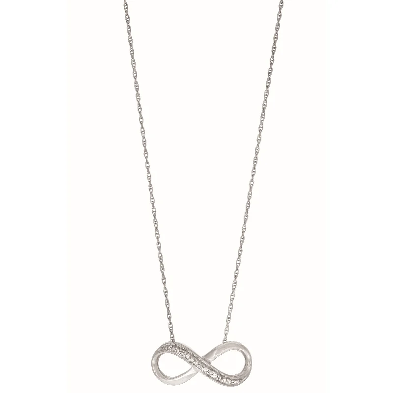 Silver Diamond Accent .03ct Infinity Necklace