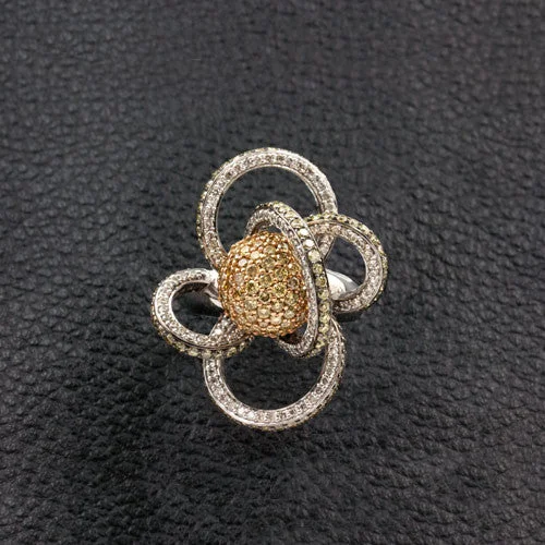 Yellow Diamond Cocktail Ring