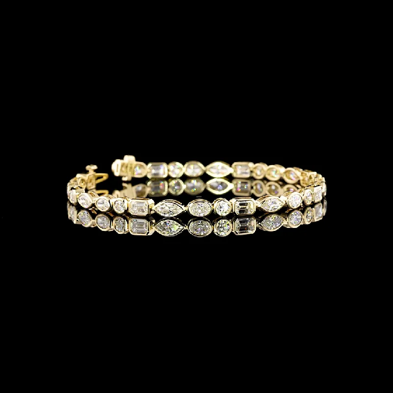 14K Yellow Gold Lab Grown Diamond Tennis Bracelet BC1259