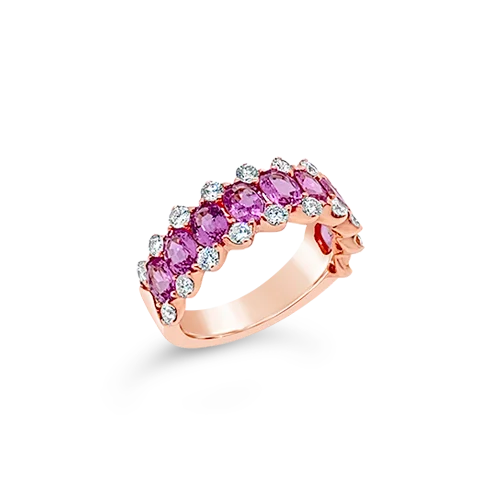 Pink Sapphire & Diamond Ring