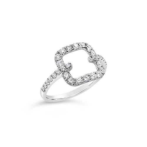 Diamond Open Square Ring