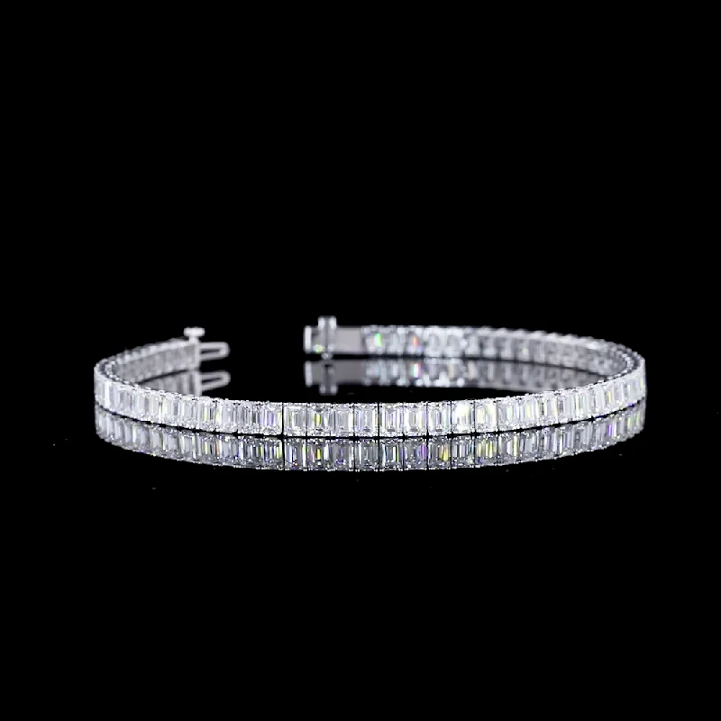 14K White Gold Lab Grown Diamond Tennis Bracelet BC564