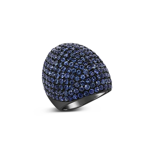 Blue Sapphire Dome Ring