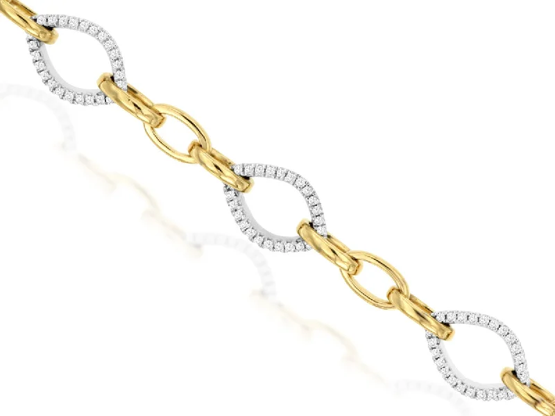 14K Yellow Gold Alternating Diamond Bracelet