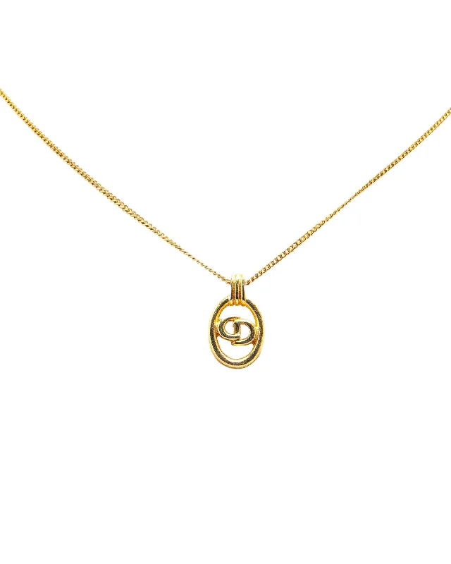 Gold Plated Pendant Necklace with Spring Ring Closure