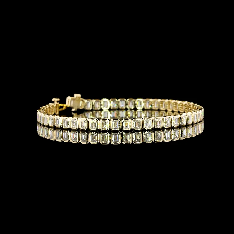 14K Yellow Gold Lab Grown Diamond Tennis Bracelet BC1302