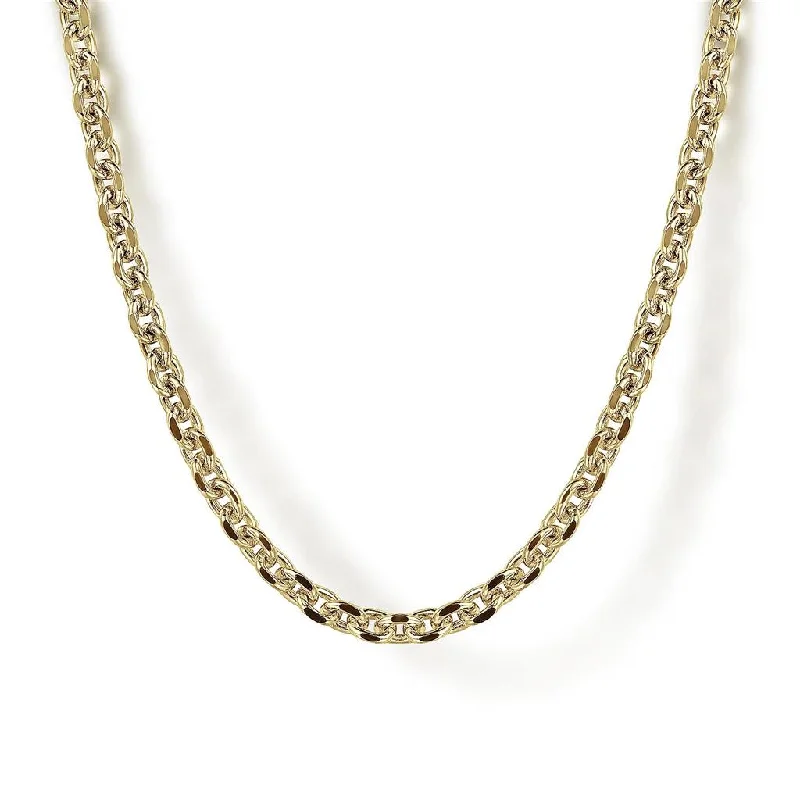 Gabriel & Co. 14K Yellow Gold Mens Link Chain Necklace