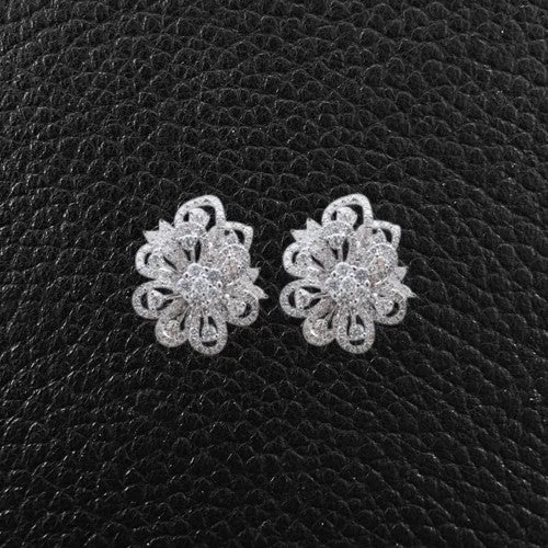 Diamond Flower Earrings