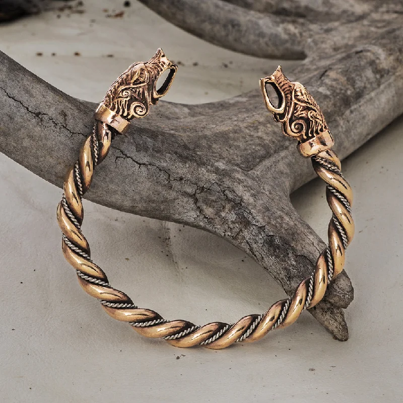 Hati & Sköll Armring, Silver and Bronze