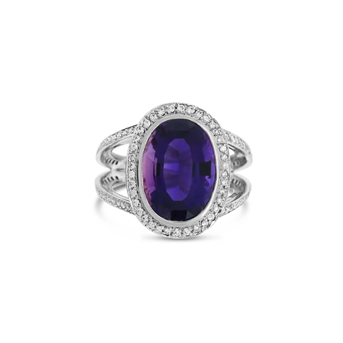 Amethyst & Diamond Ring