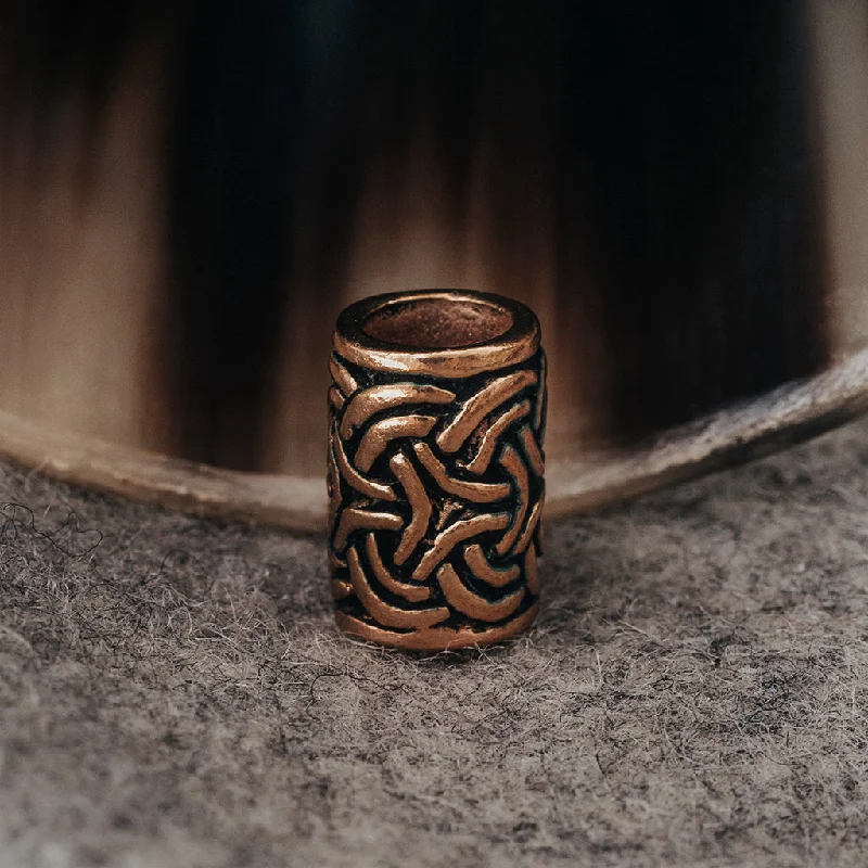 Knotwork Beard Ring, Bronze