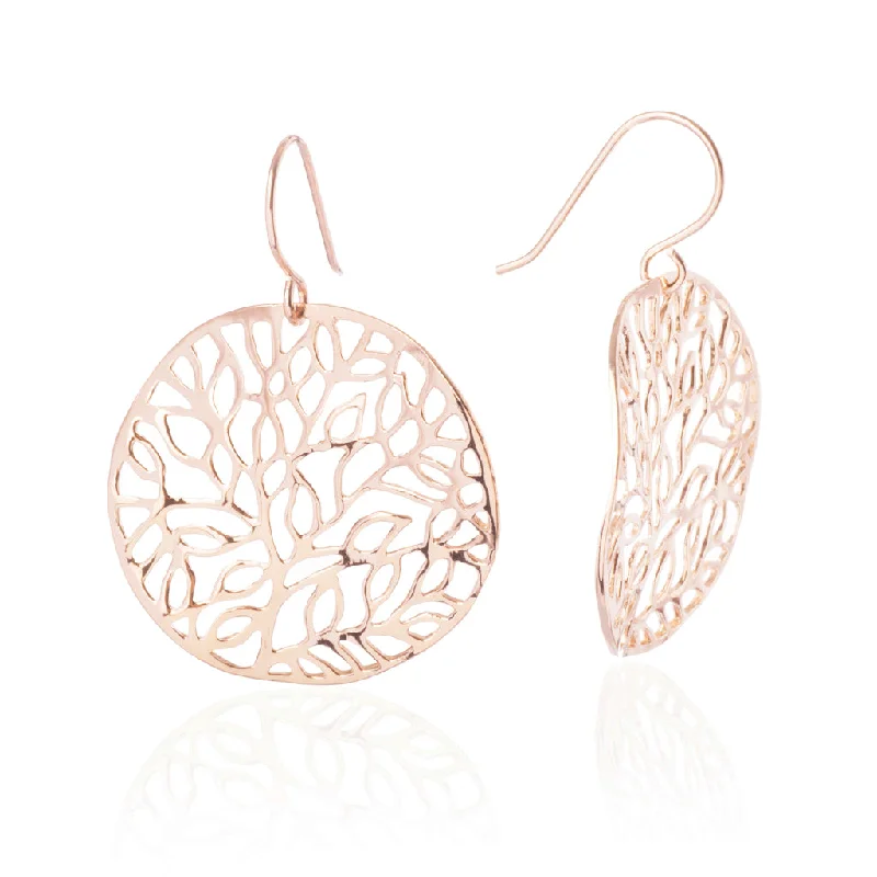 Foliage Earrings, Rose Gold