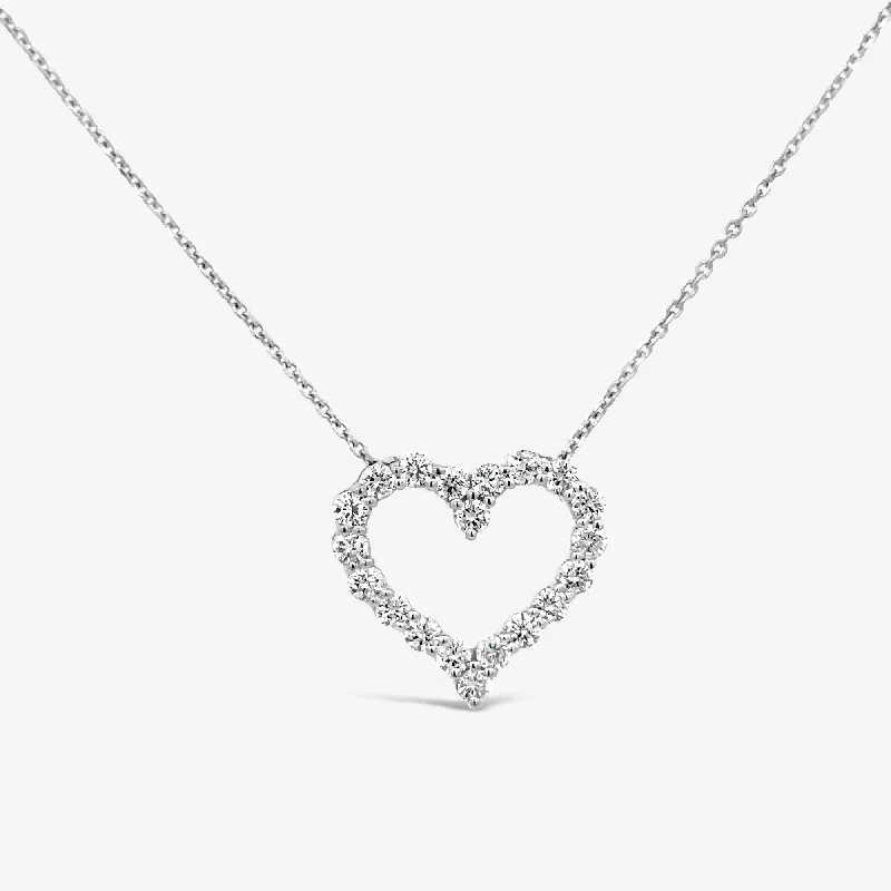 Classic 0.90CT Diamond Heart Necklace