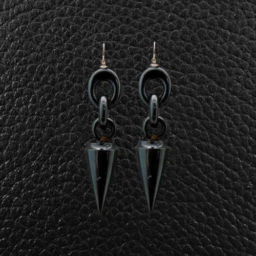 Jet Estate Dangle Earrings