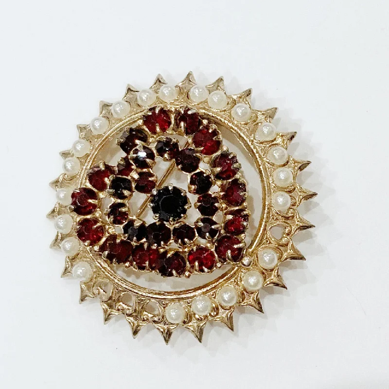 Estate Collection Brooch - Bohemian Pearl & Garnet