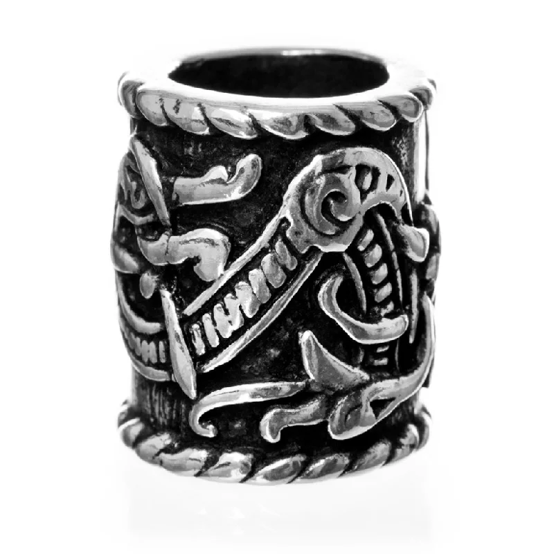 XL Knotwork Beard Ring, Silver