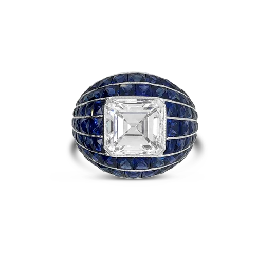 Diamond & Sapphire Dome Ring