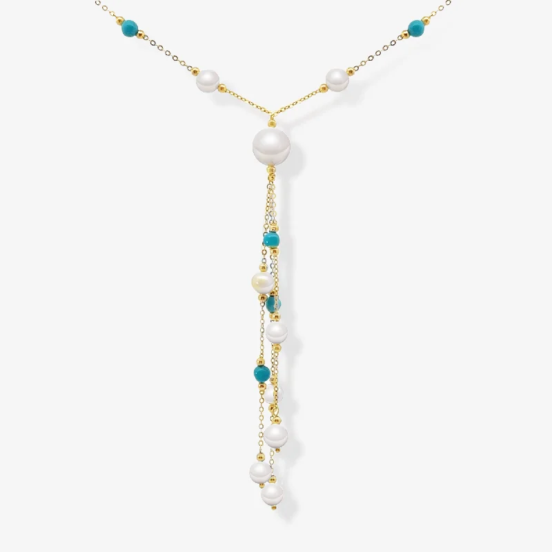 Pearl & Turquoise Tassel Necklace