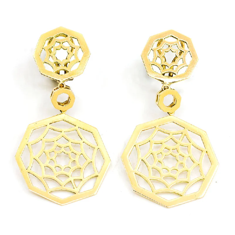 Double Octagonal Gold Earrings