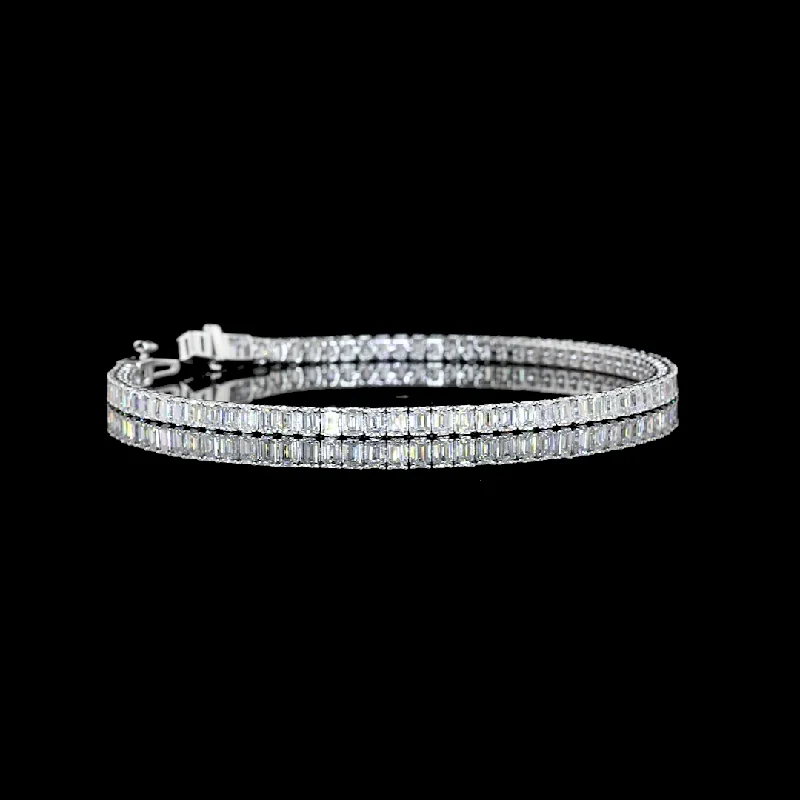 14K White Gold Lab Grown Diamond Tennis Bracelet BC1051