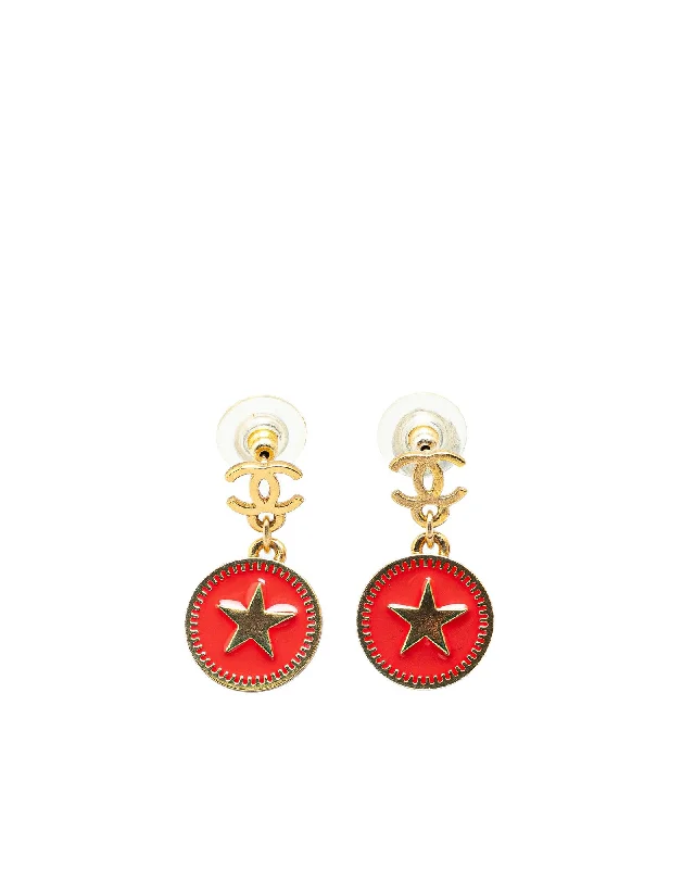 Gold Plated Mini Star Push Back Earrings