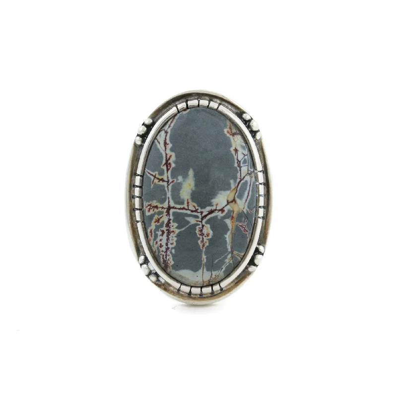 Contemporary Silver x Oval Dendritic Jasper Ring