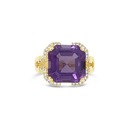 Amethyst & Diamond Ring