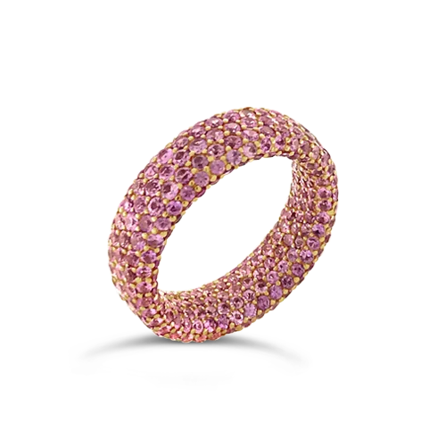 Pink Sapphire Inside/Outside Band Ring