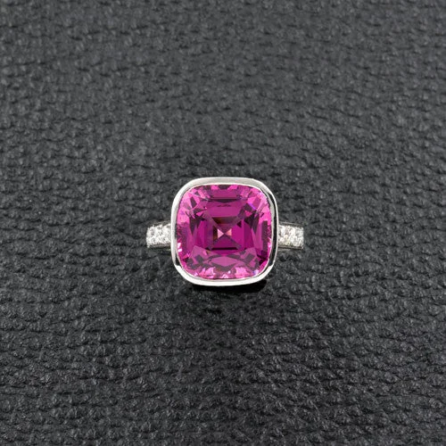 Pink Spinel & Diamond Ring