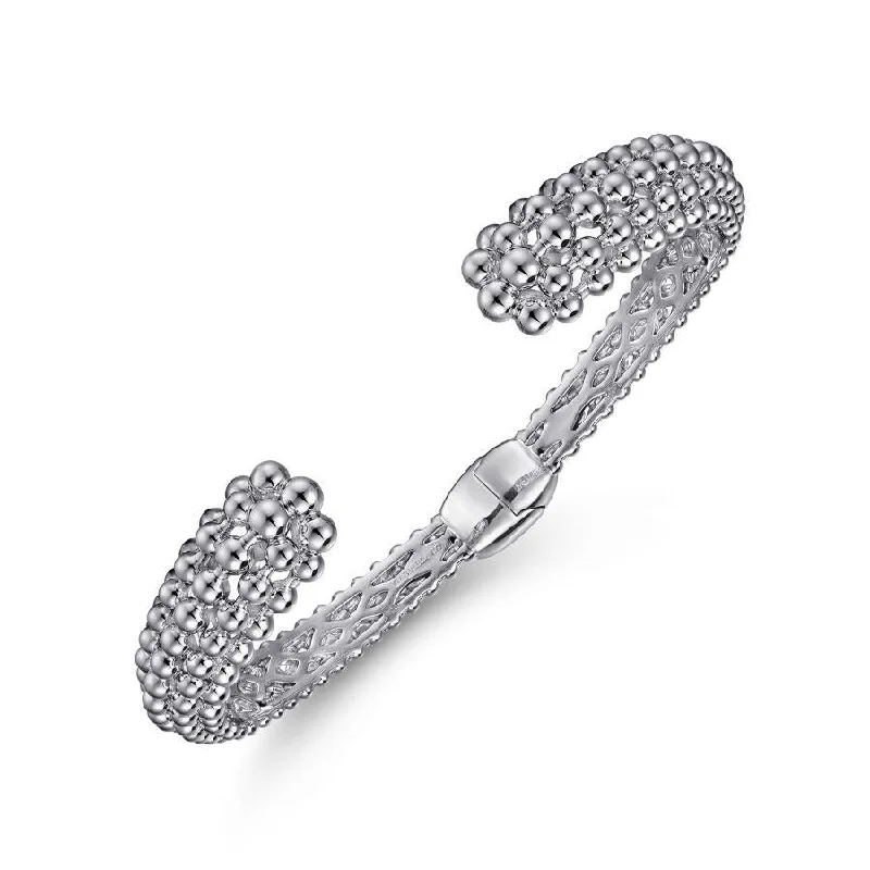 Gabriel & Co. - BG4592-65SVJJJ - 925 Sterling Silver Bujukan Beaded Split Bangle