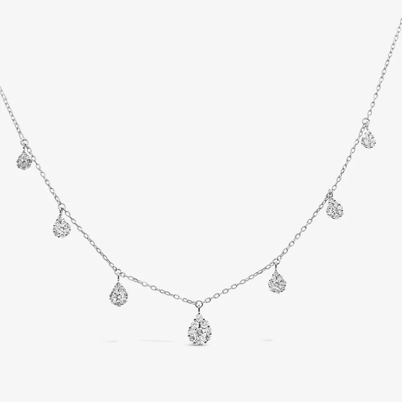 7 Drops By The Yard Illusion 0.95CT Diamond Necklace