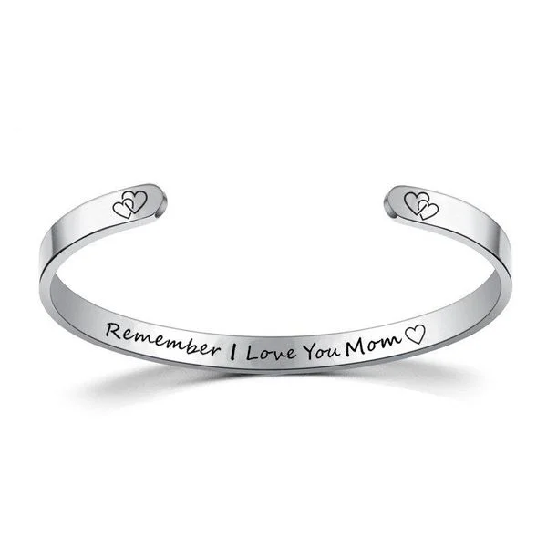 Inspire Jewelry REMEMBER I LOVE YOU MOM Bracelet Cuff