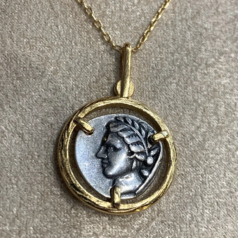 Charm coin pendant necklace Roman style