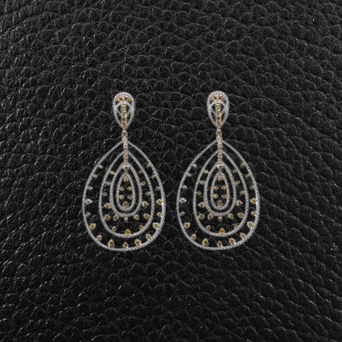 Yellow & White Diamond Earrings