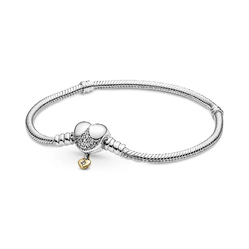 Disney Pandora Moments Heart Clasp Snake Chain Bracelet 569563C01