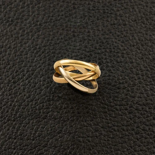 Tri-color Gold Cartier Estate Rolling Ring