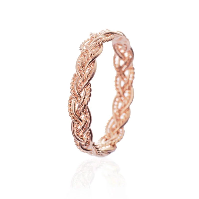 Hel's Weave Ring, Rose Gold